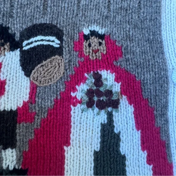 Vintage Folk Art 100% Lambswool Cardigan Sweater Sample New Without Tags L - Picture 7 of 9